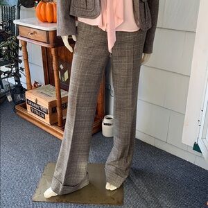 Vintage J.Crew City Fit Brown Plaid Cuffed Wool Pants